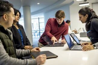 People collaborating in an office